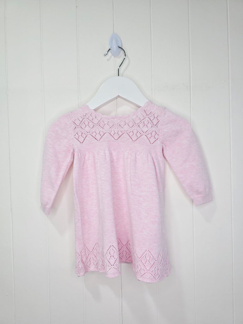 Next - 3-6 months girls pink knit dress