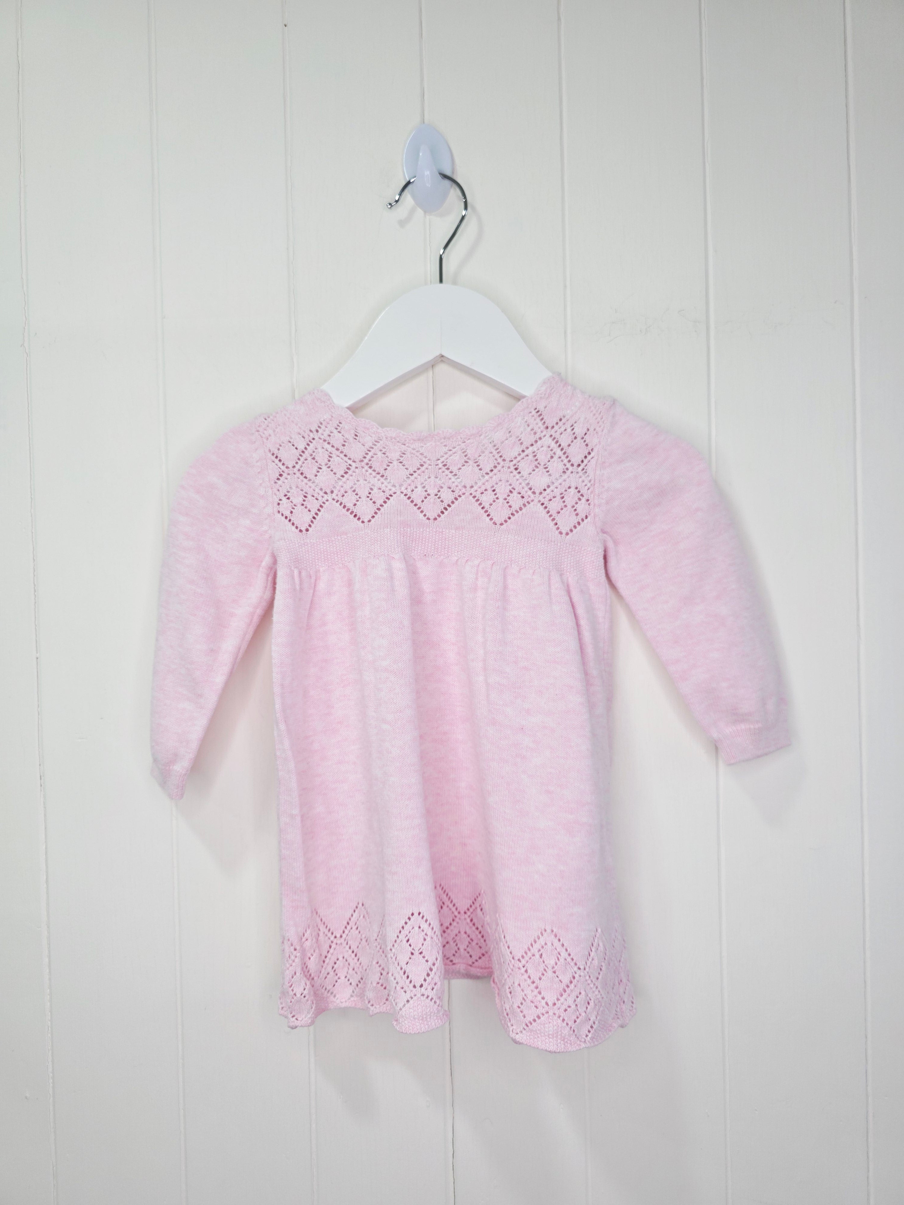 Next - 3-6 months girls pink knit dress