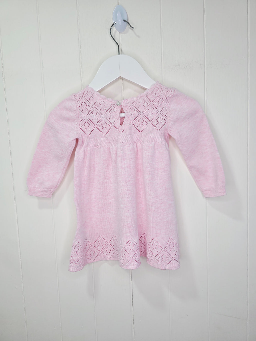 Next - 3-6 months girls pink knit dress