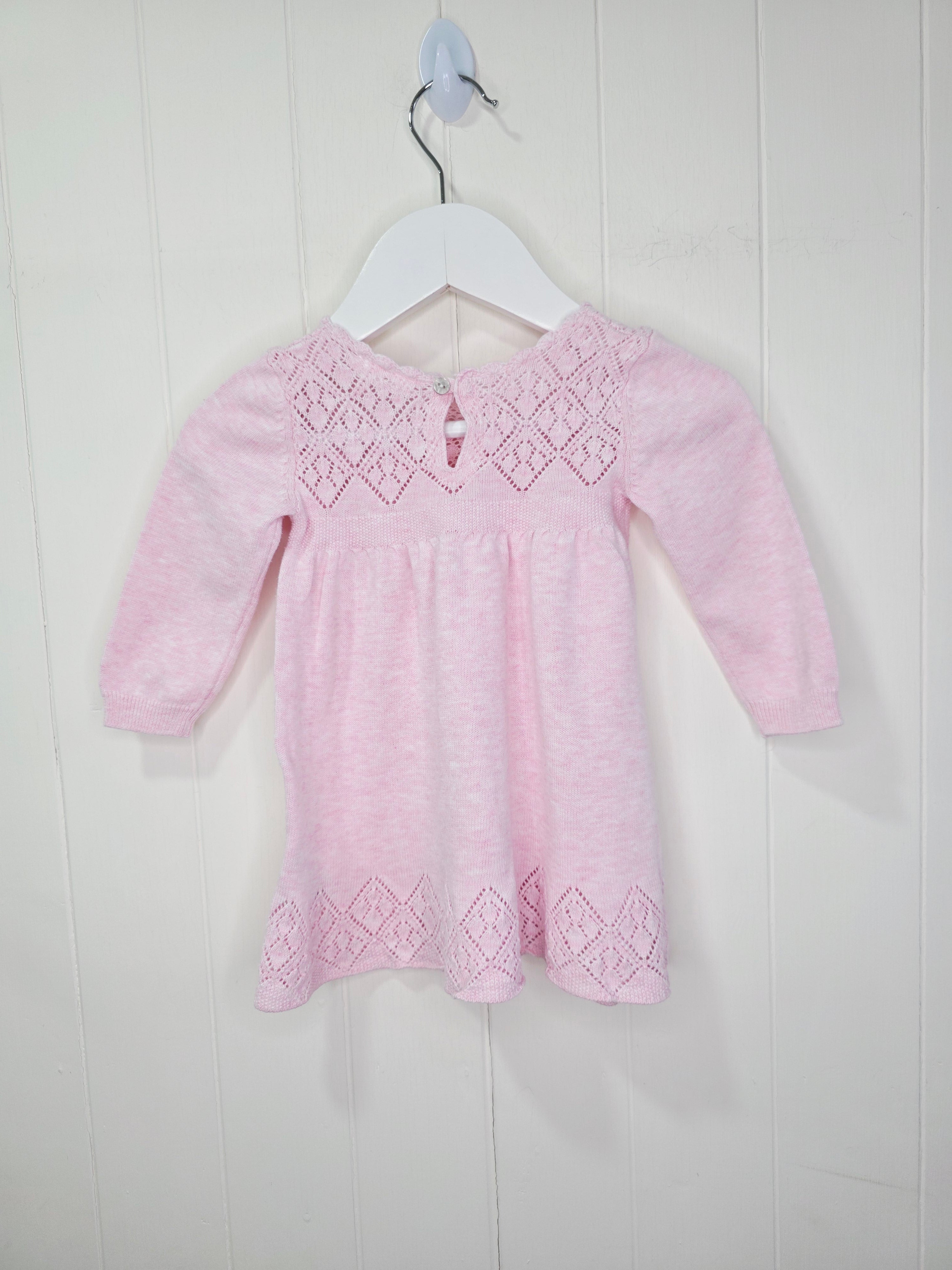 Next - 3-6 months girls pink knit dress