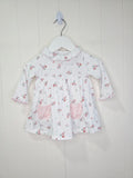 Nutmeg - 3-6 months girls white floral long sleeve bodysuit dress