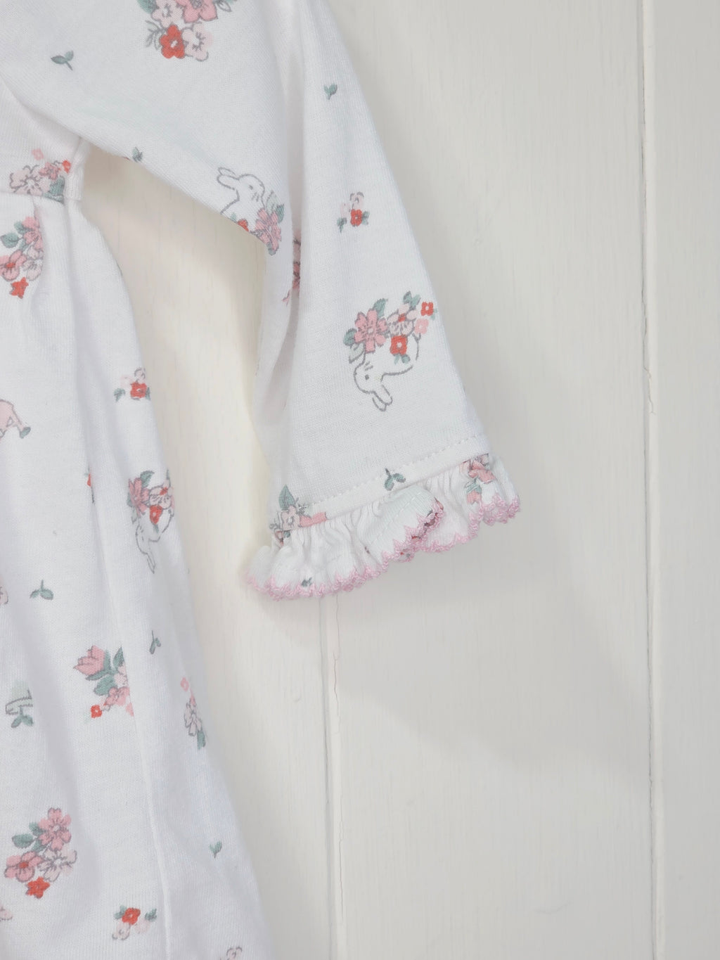 Nutmeg - 3-6 months girls white floral long sleeve bodysuit dress
