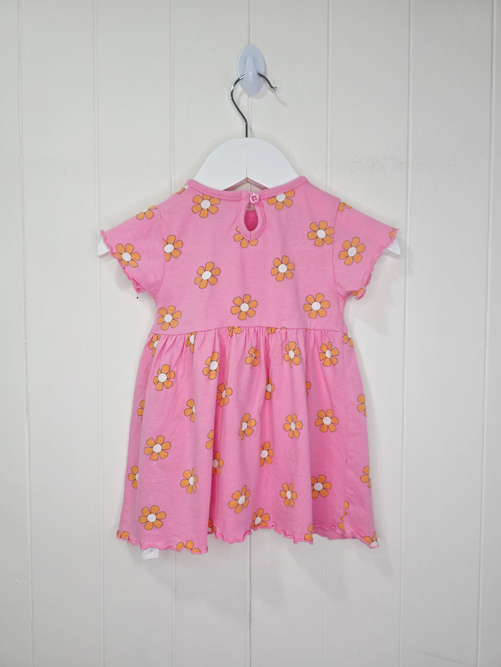 Primark - 3-6 months pink short sleeve floral dress