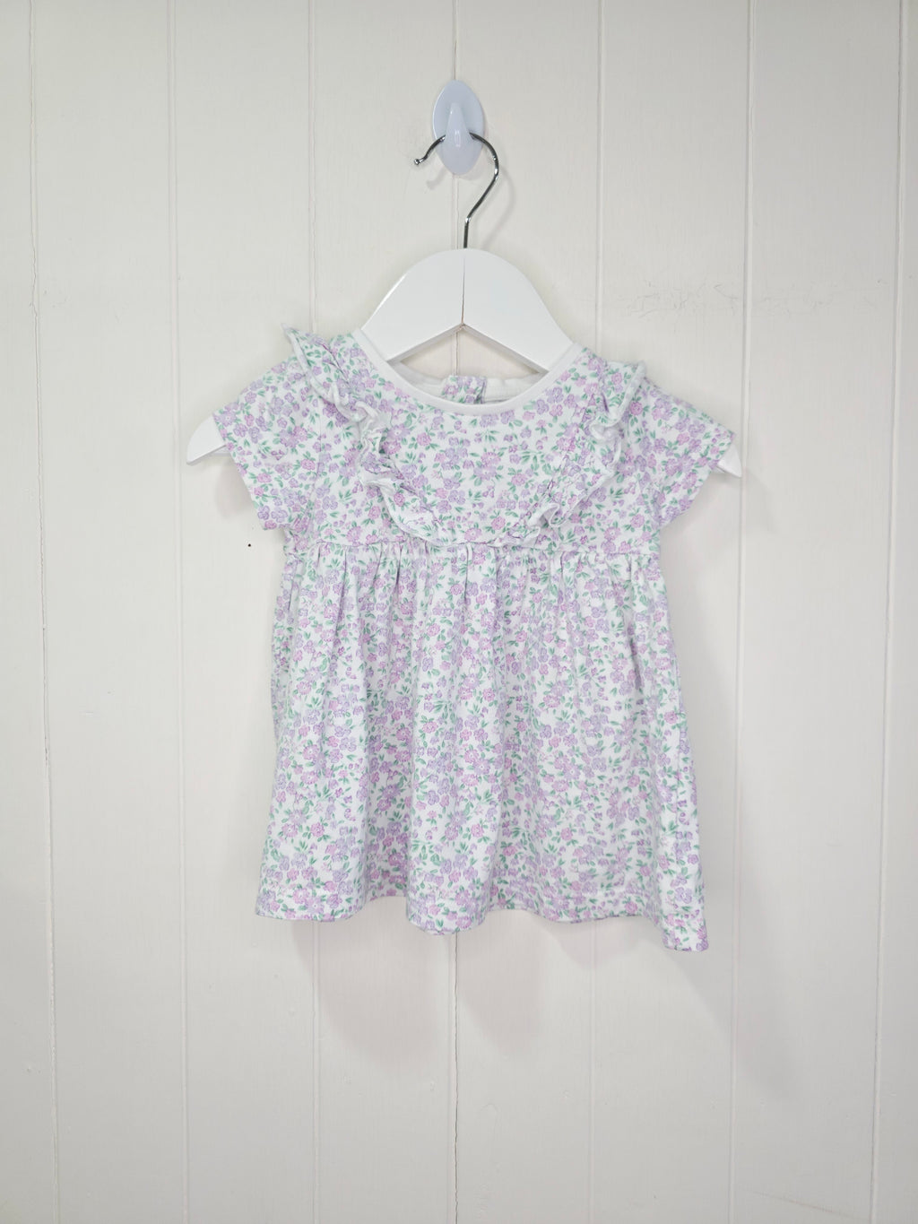 Matalan -3-6 months short sleeve floral dress featuring ruffle details