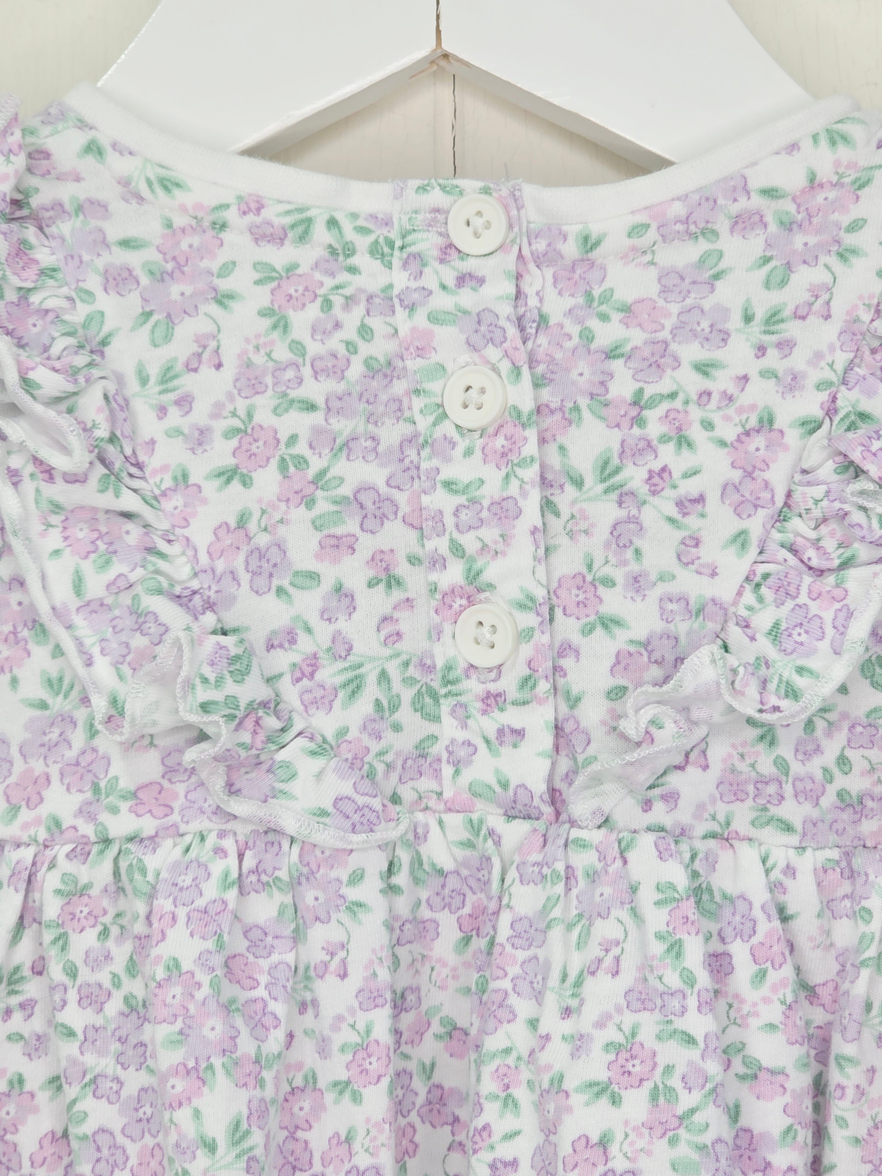 Matalan -3-6 months short sleeve floral dress featuring ruffle details