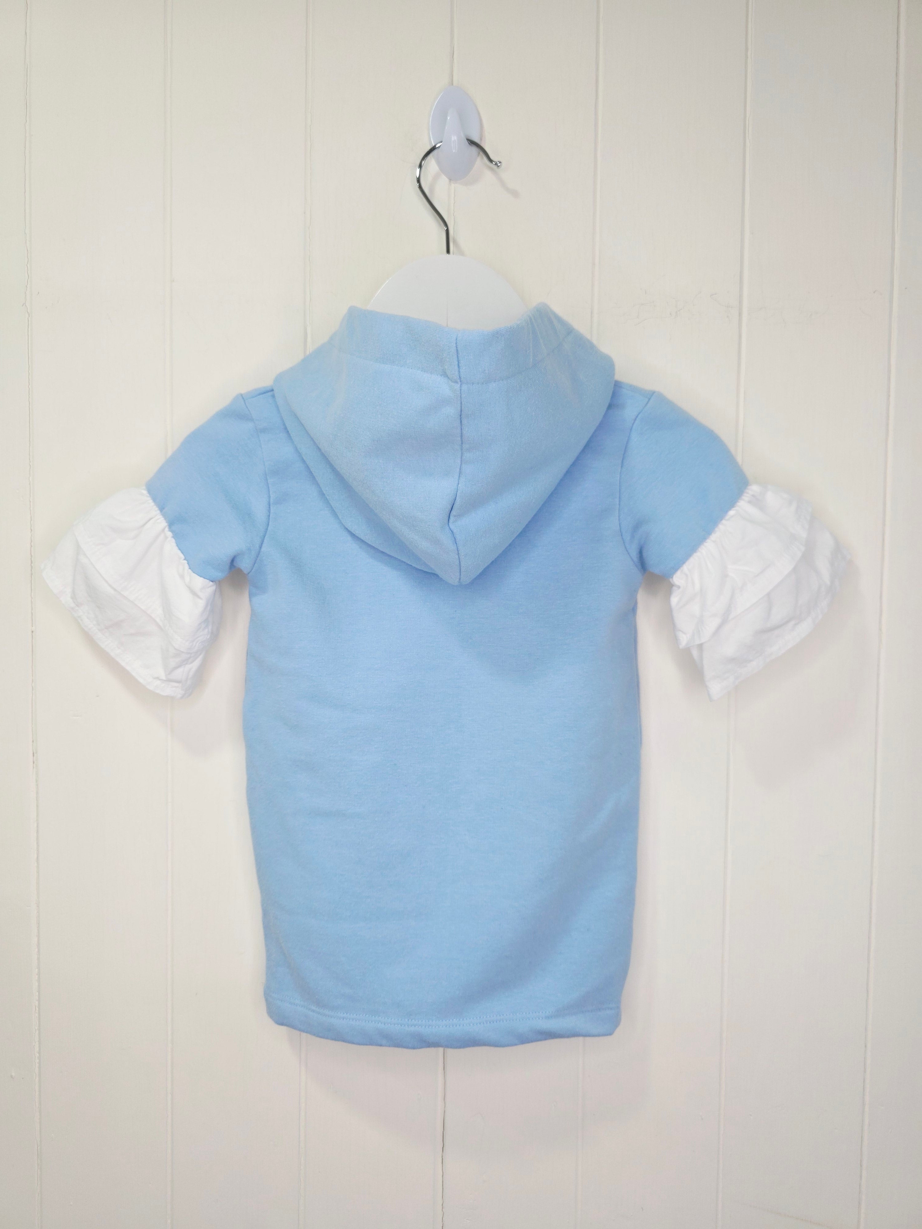 River Island - 3-6 months girls light blue hooded sweatshirt dress