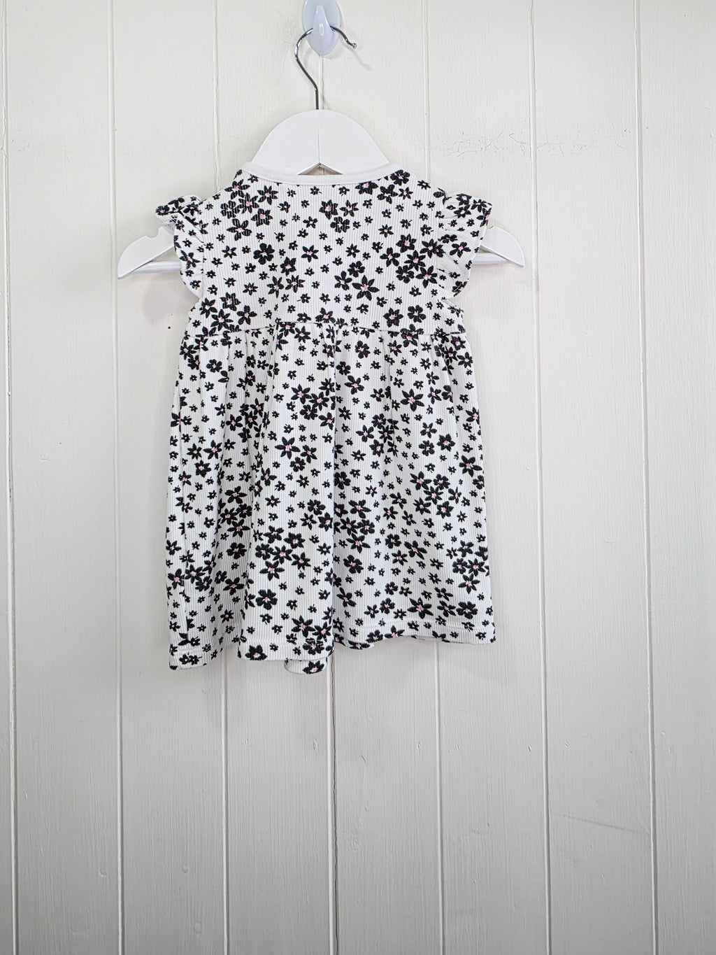 F&F - 3-6 months girls white and black floral dress