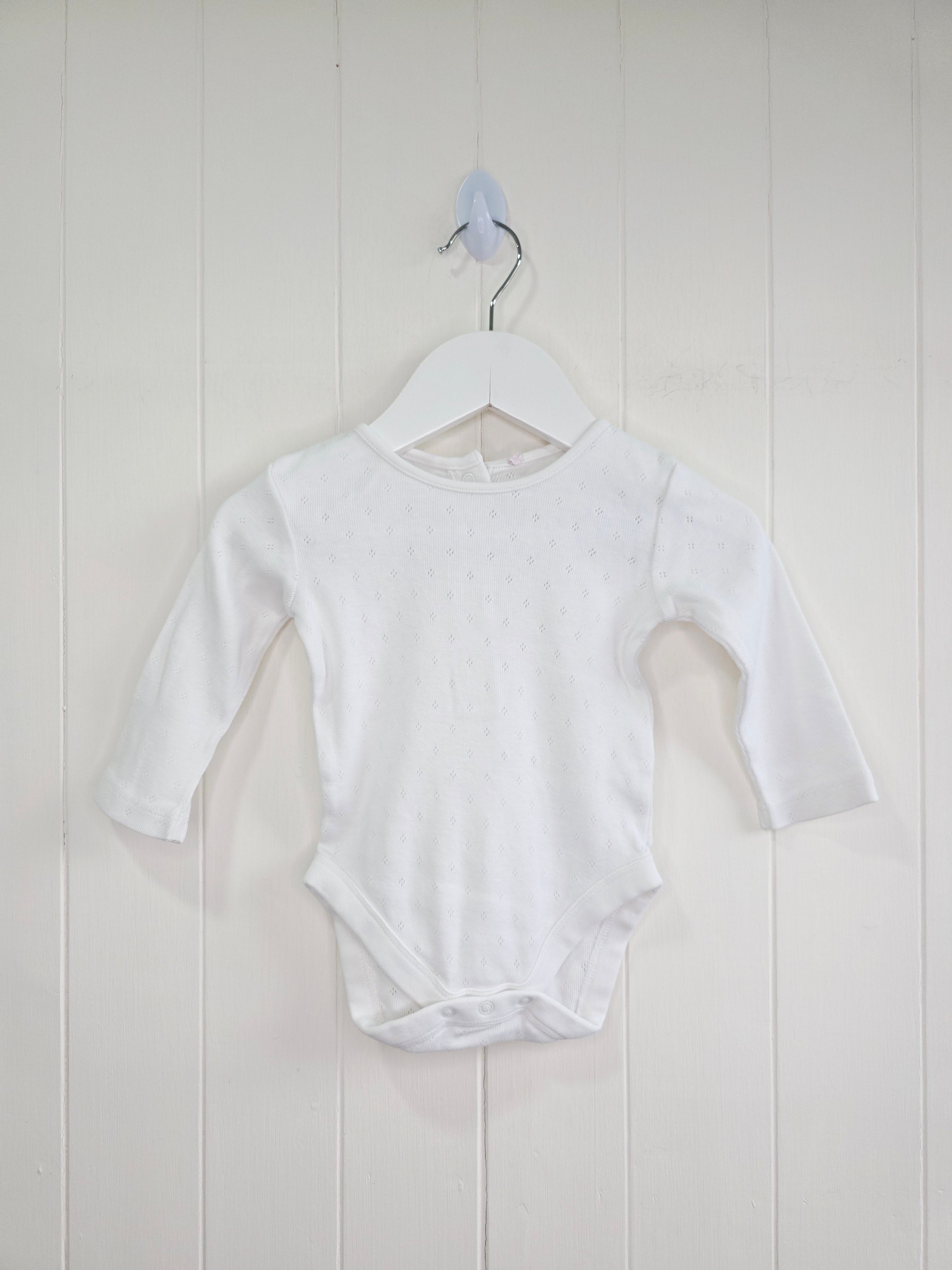 George - 3-6 months girls white long sleeve bodysuit