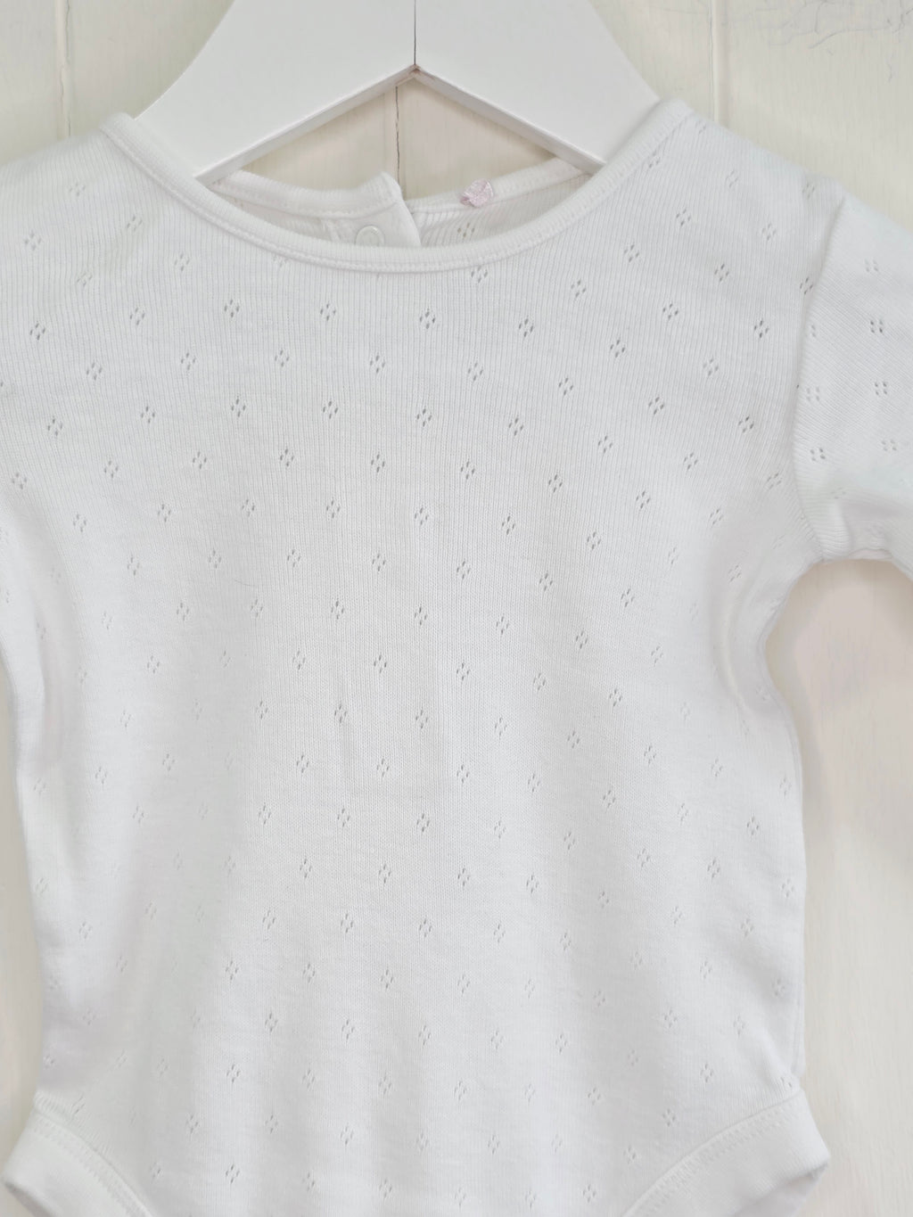 George - 3-6 months girls white long sleeve bodysuit