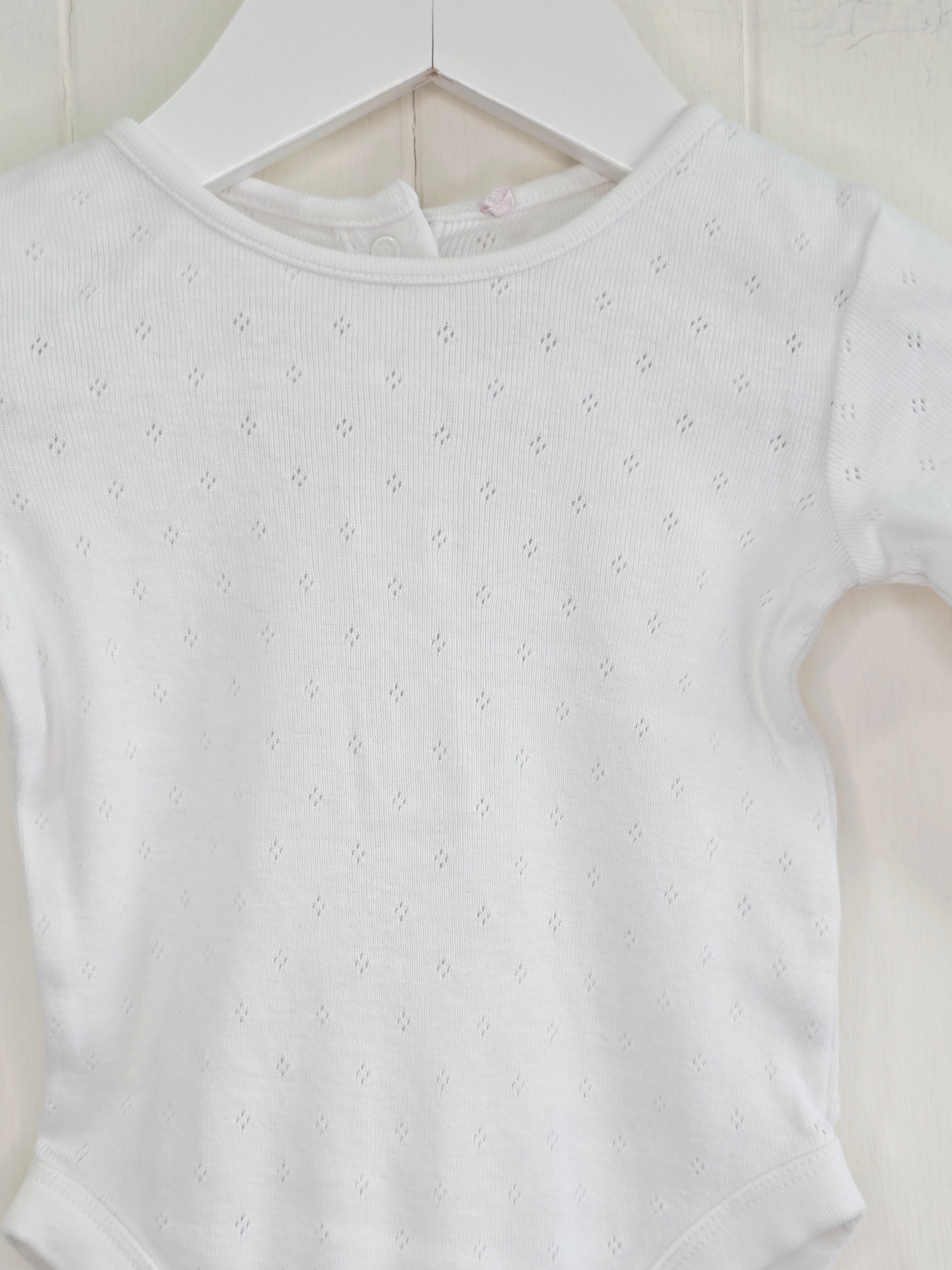George - 3-6 months girls white long sleeve bodysuit