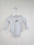 M&S - 3-6 months girls grey long sleeve bodysuit