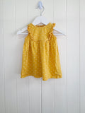 H&M - 4-6 months girls mustard polka dot sleeveless dress