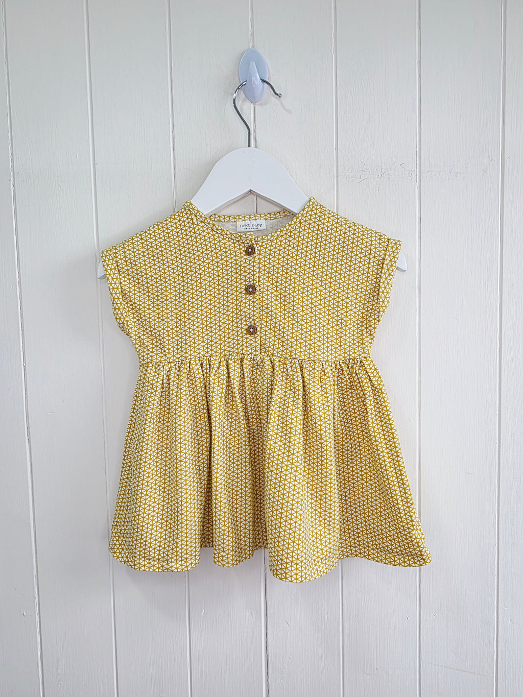 Next - 3-6 months girls yellow geometric triangle pattern dress