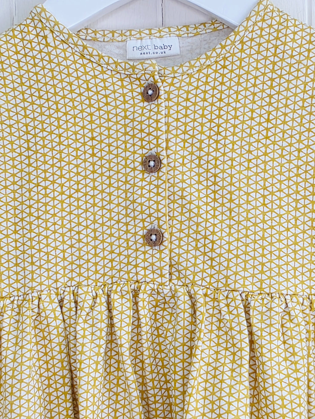 Next - 3-6 months girls yellow geometric triangle pattern dress