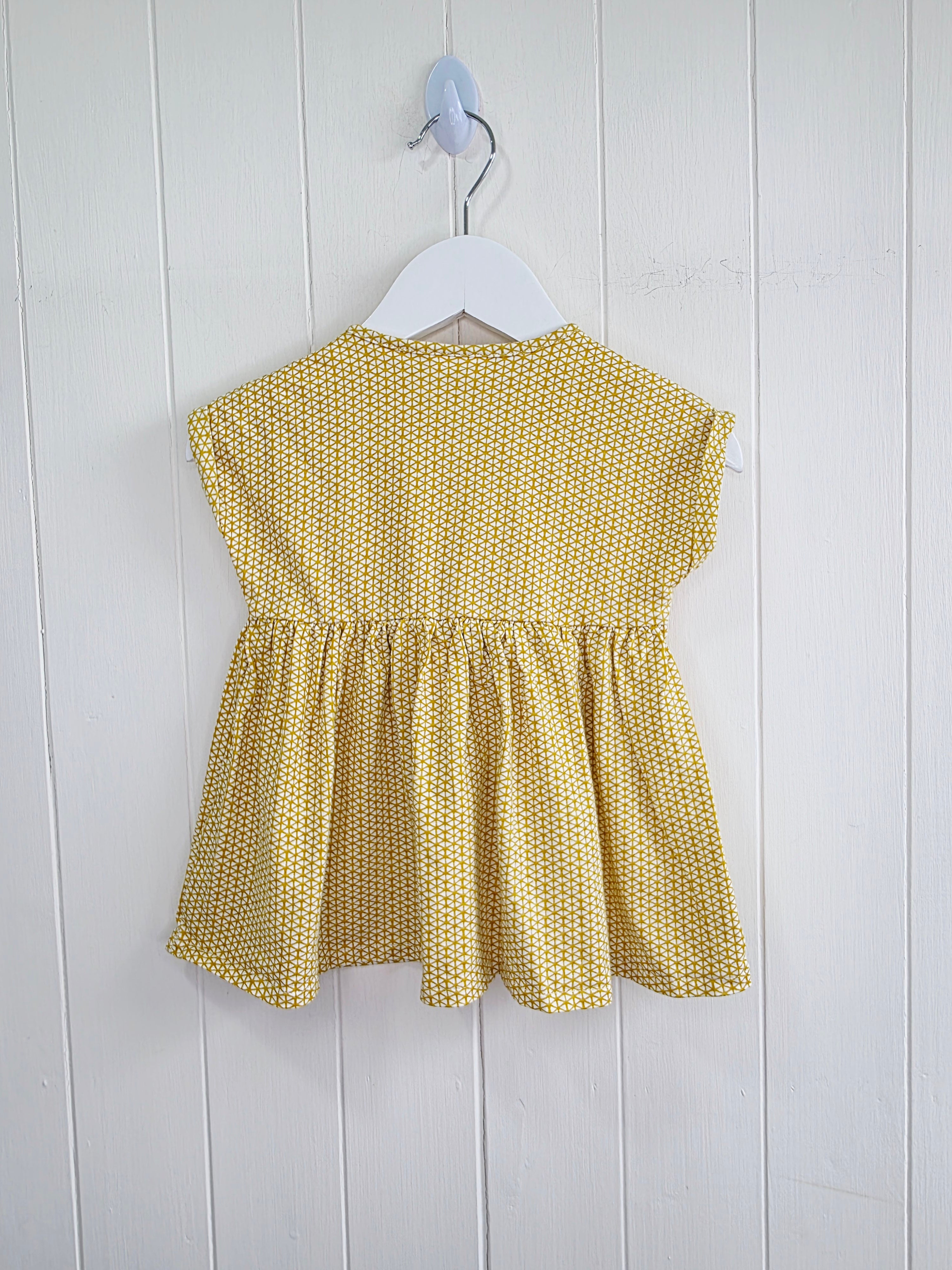 Next - 3-6 months girls yellow geometric triangle pattern dress