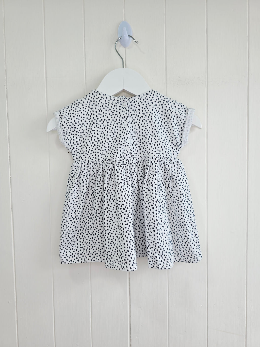 Next - 3-6 months girls short sleeve dress featuring bunny face embroidery