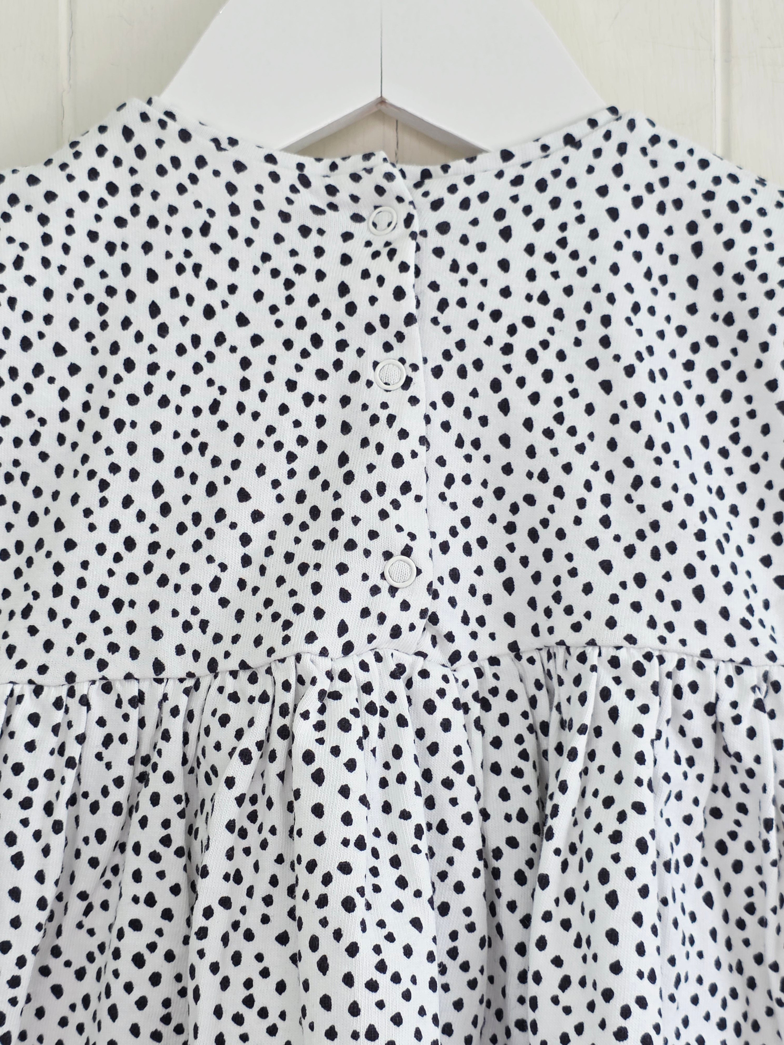 Next - 3-6 months girls short sleeve dress featuring bunny face embroidery