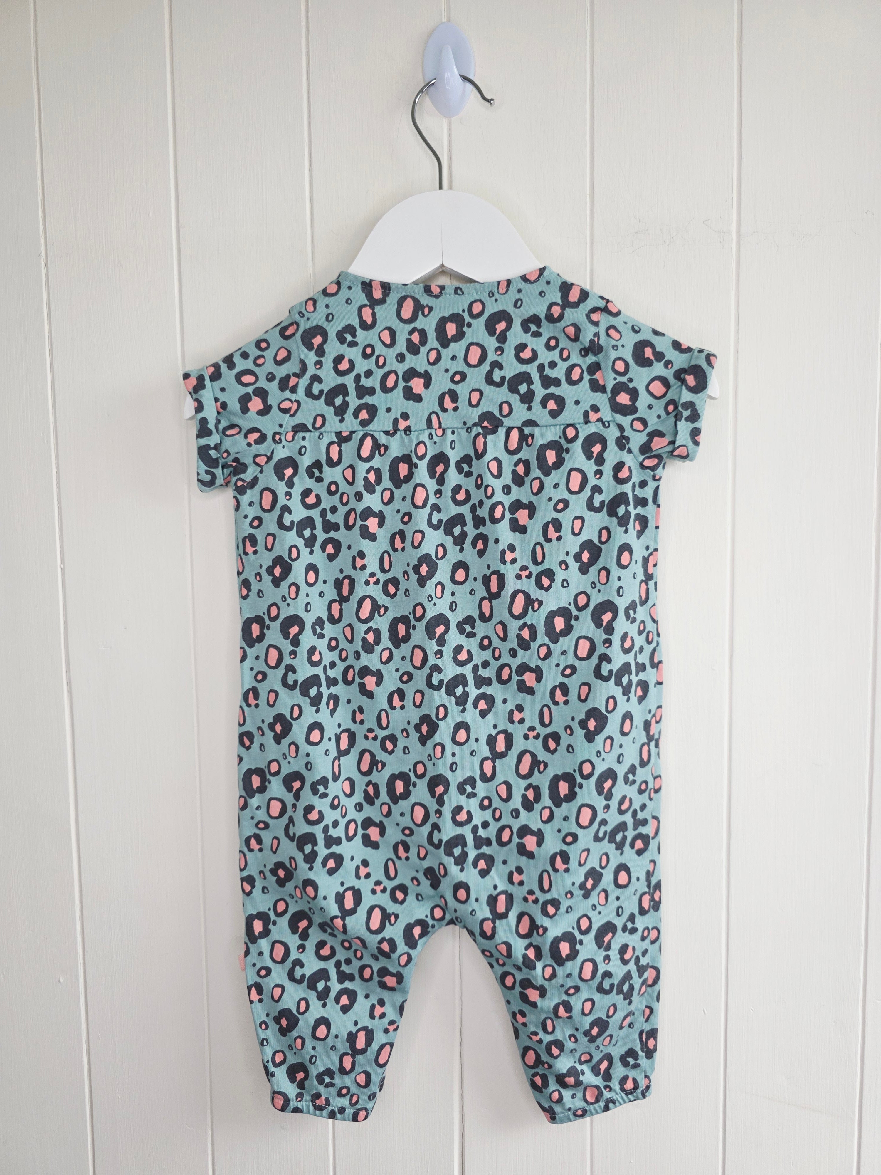 Next - 3-6 months girls leopard print long leg romper