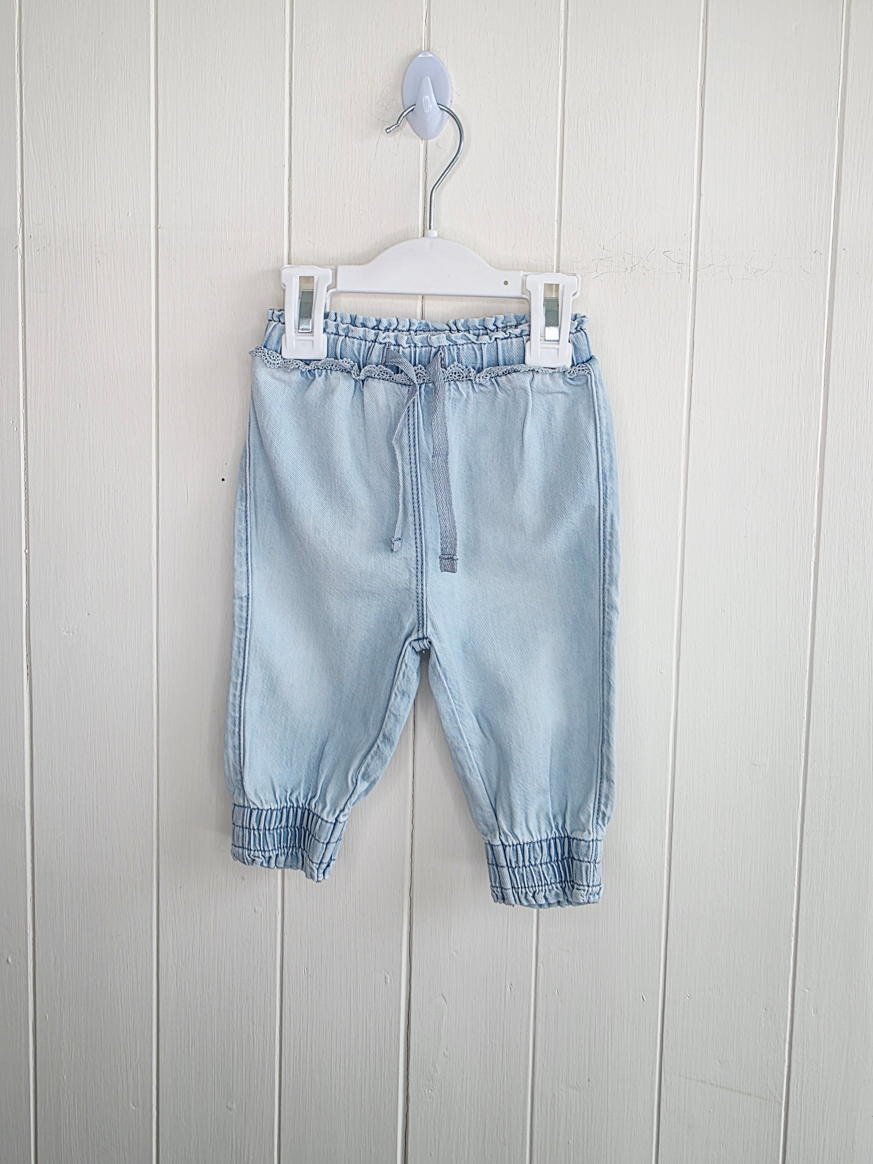 Next - 3-6 months girls light blue lightweight jeans