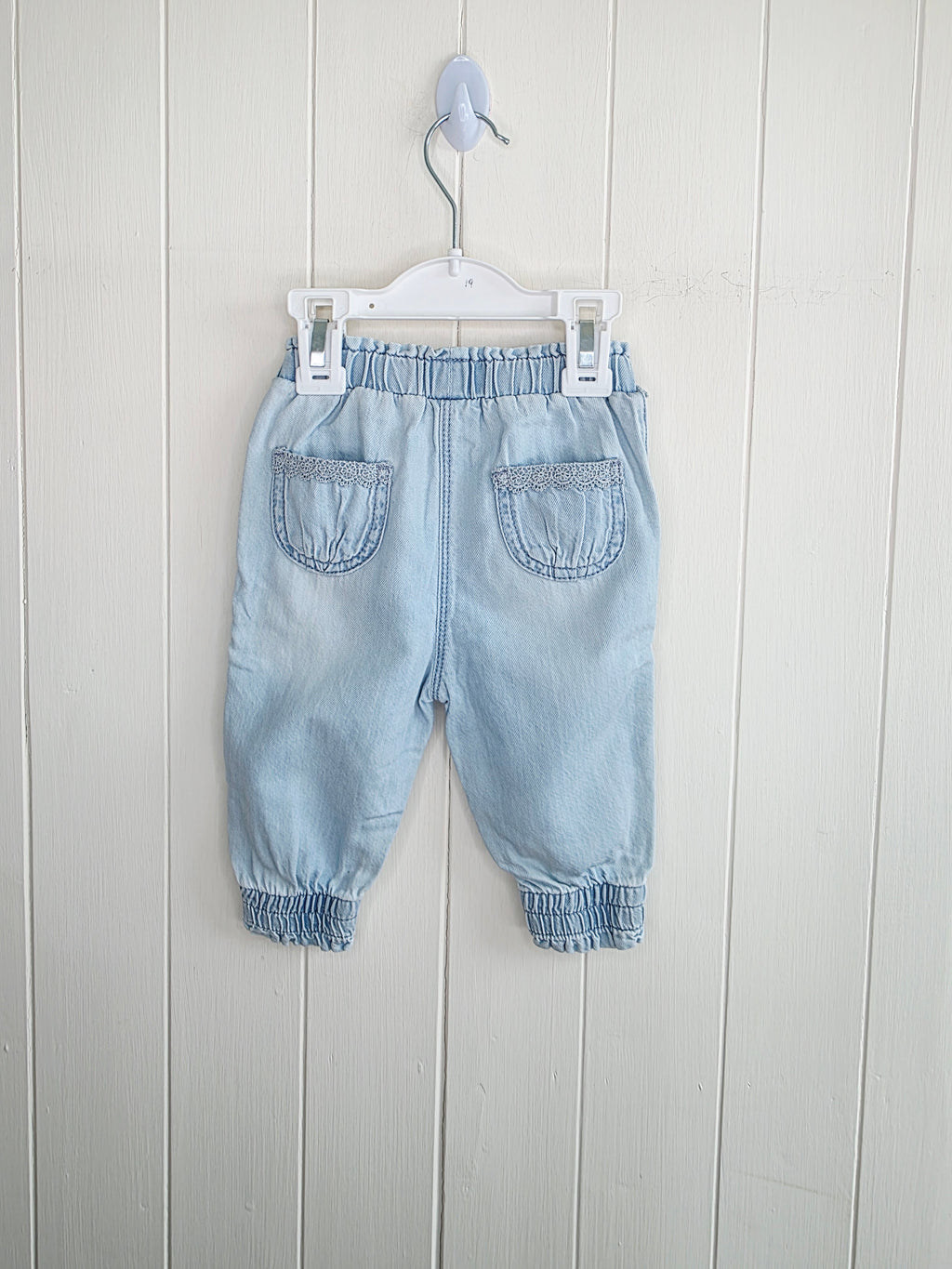 Next - 3-6 months girls light blue lightweight jeans