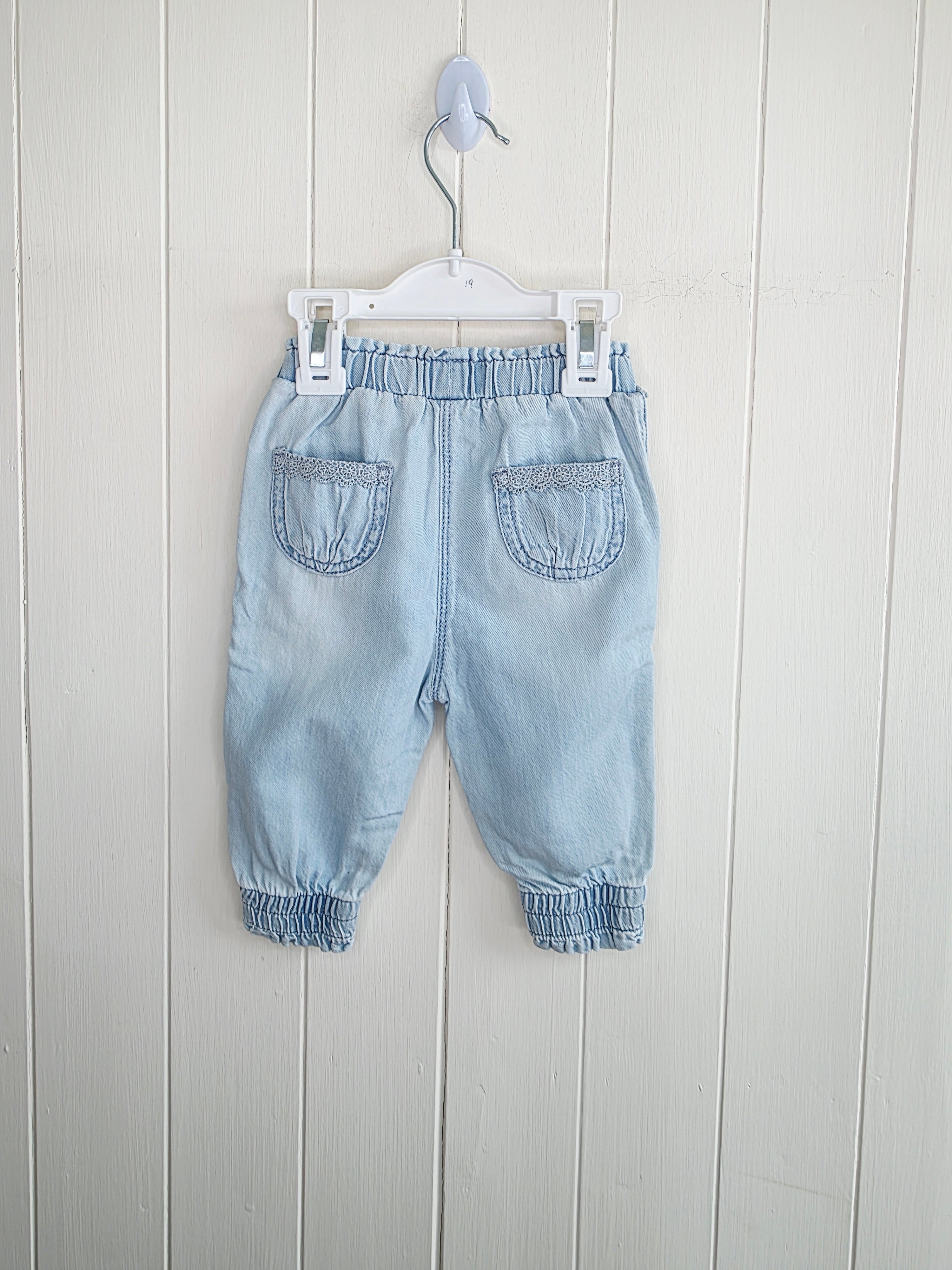 Next - 3-6 months girls light blue lightweight jeans