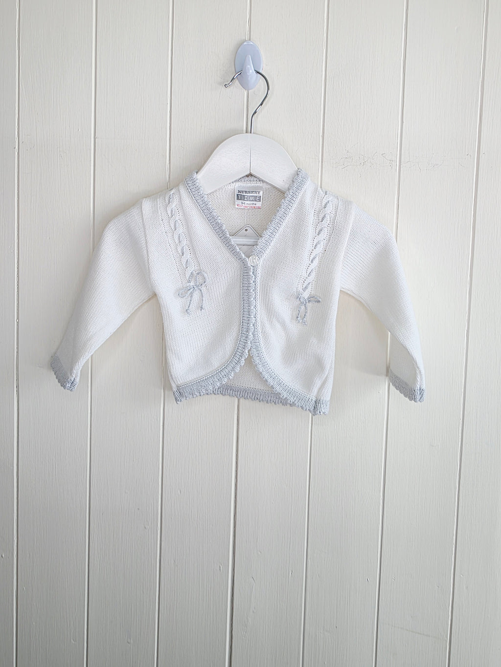 Nursery Times - 3-6 months girls white cardigan