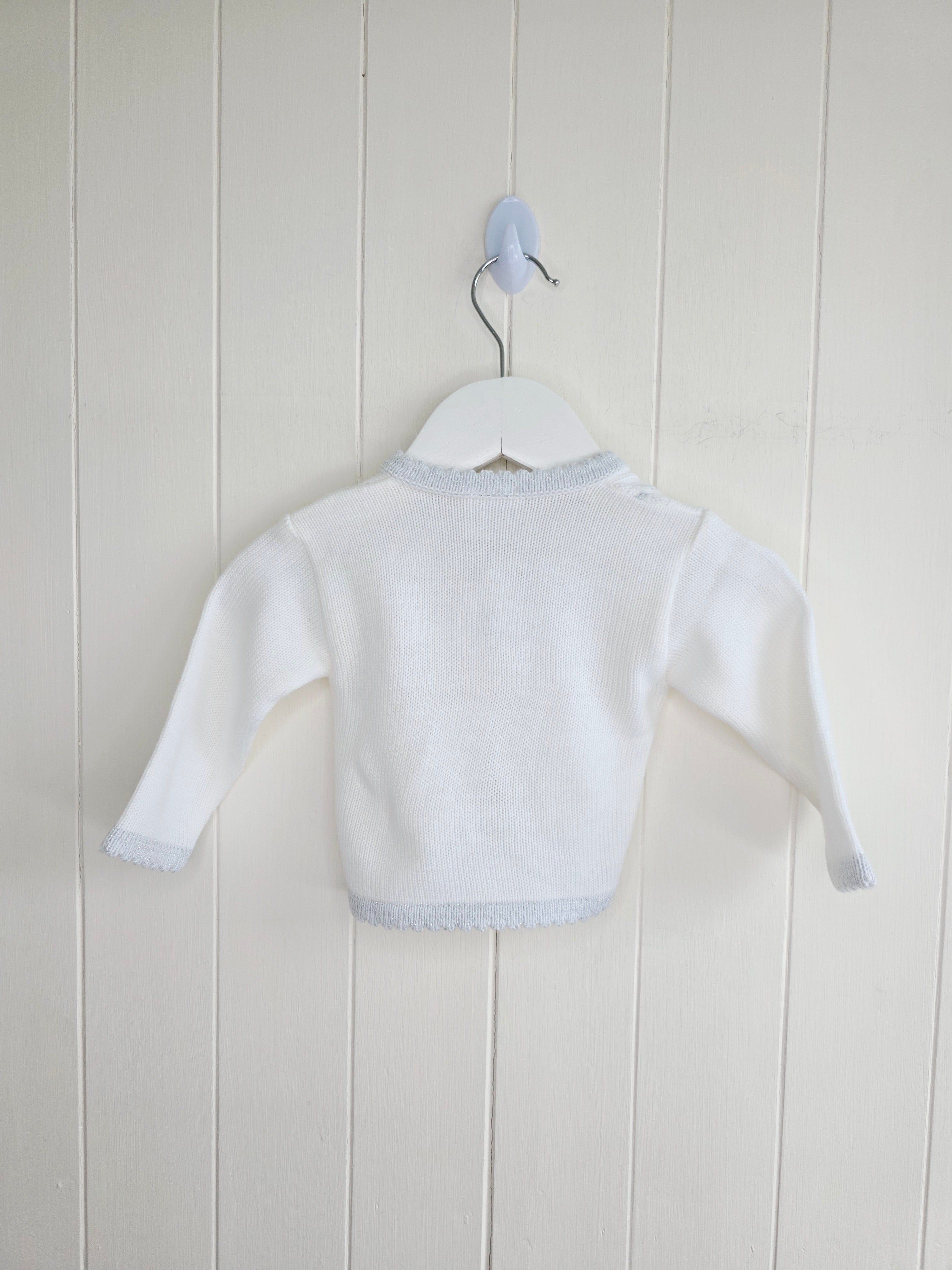 Nursery Times - 3-6 months girls white cardigan