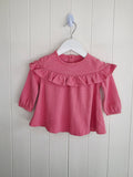 TU - 3-6 months girls pink long sleeve dress featuring ruffle detail