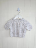 Handmade 3-6 months girls cable knit short sleeve jumper