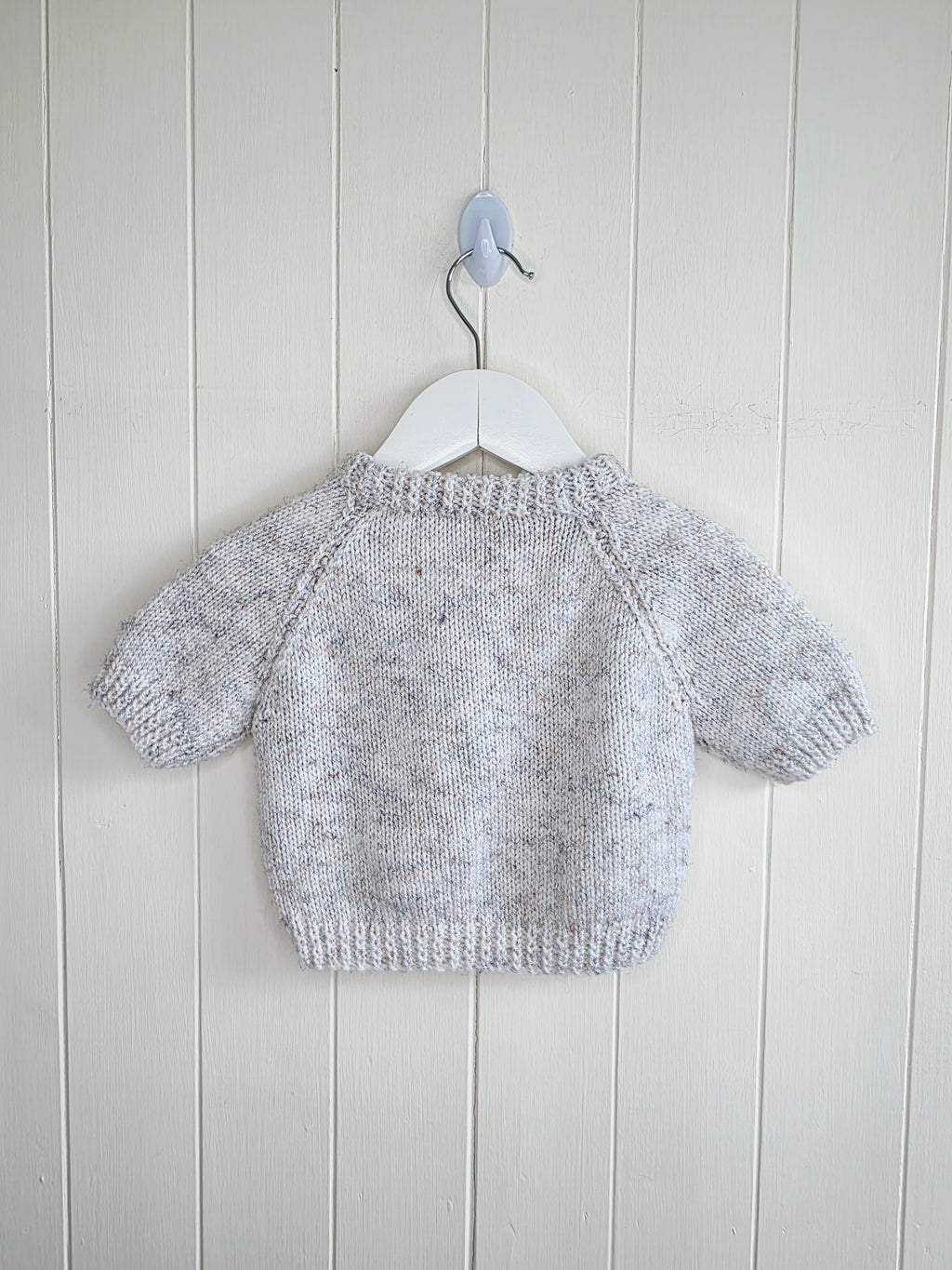 Handmade 3-6 months girls cable knit short sleeve jumper