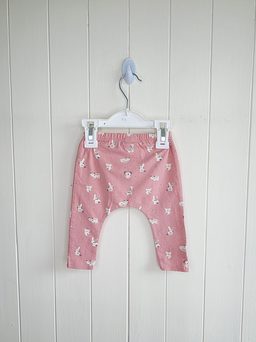 Next - 3-6 months girls pink leggings featuring all over animal print