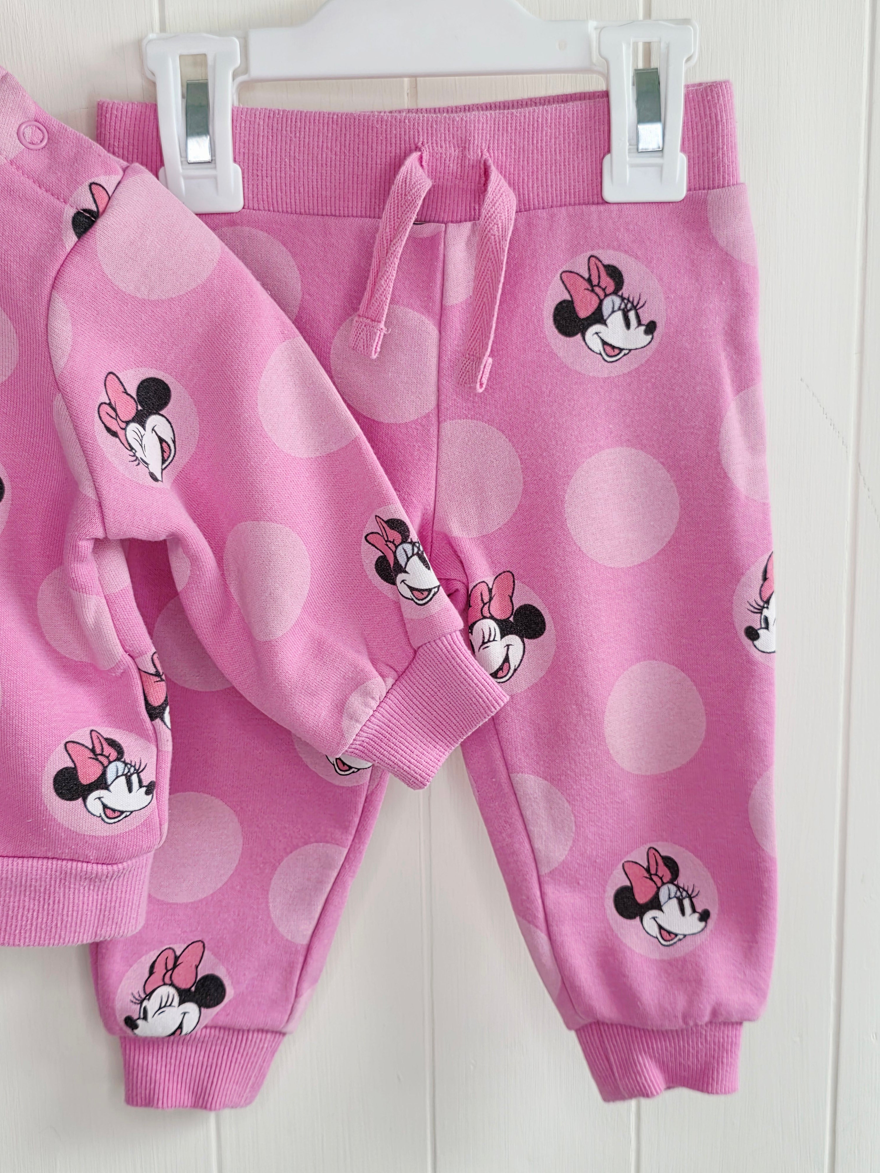 Minnie Mouse at Primark - 6-9 months girls pink jumper and joggers set