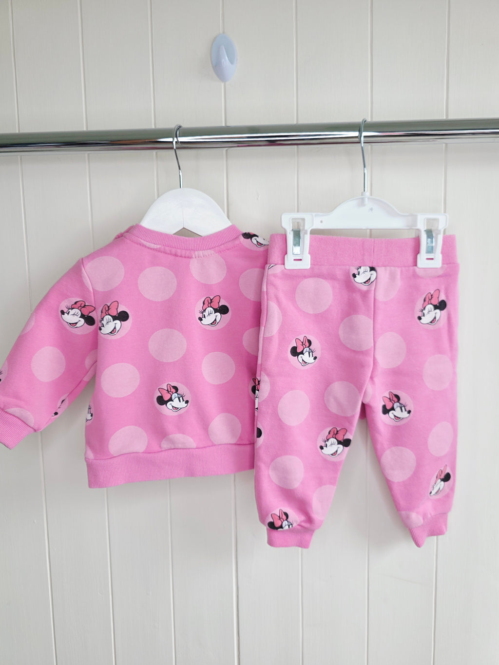 Minnie Mouse at Primark - 6-9 months girls pink jumper and joggers set