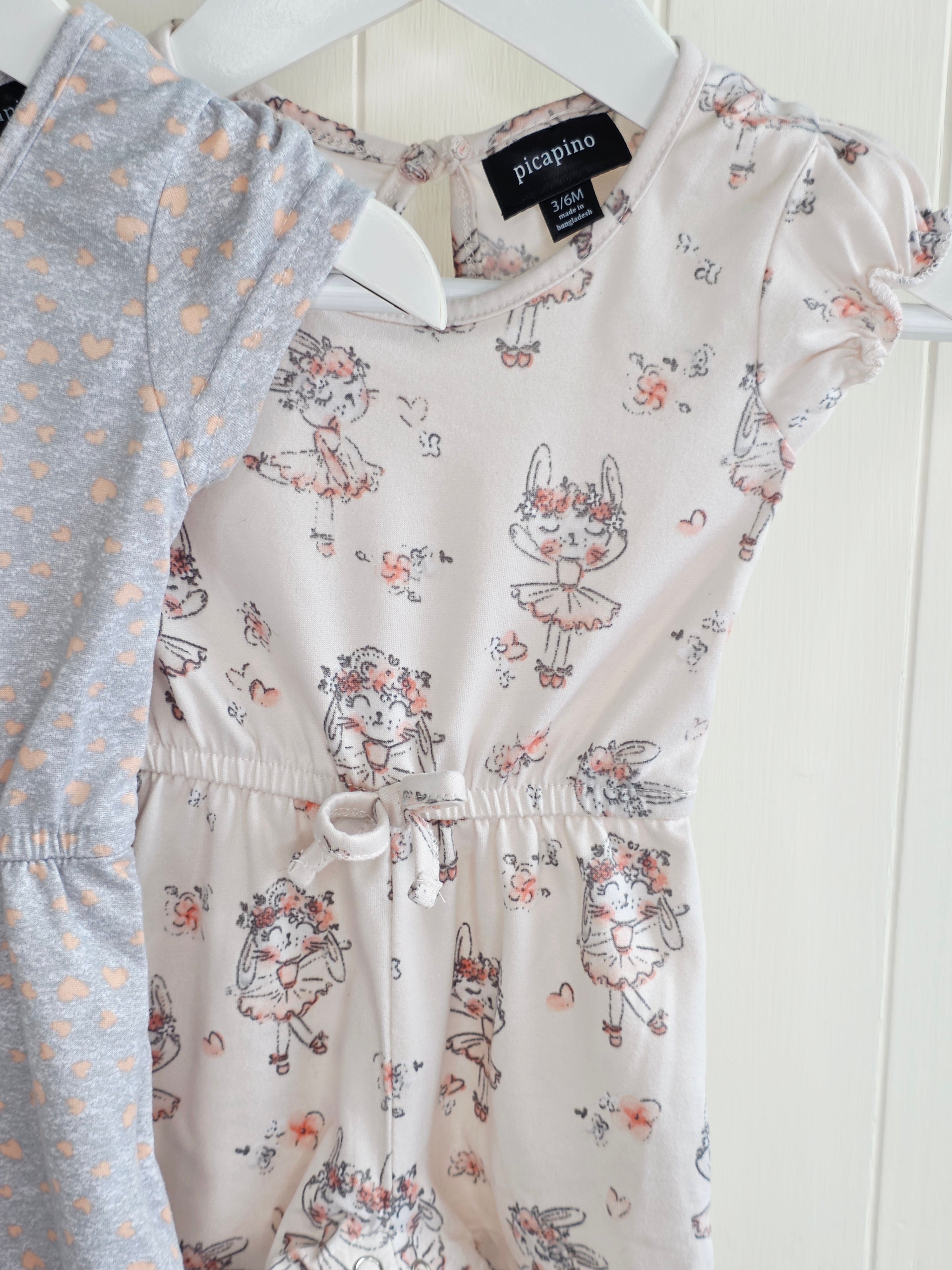 Picapino - 3-6 months girls playsuits set