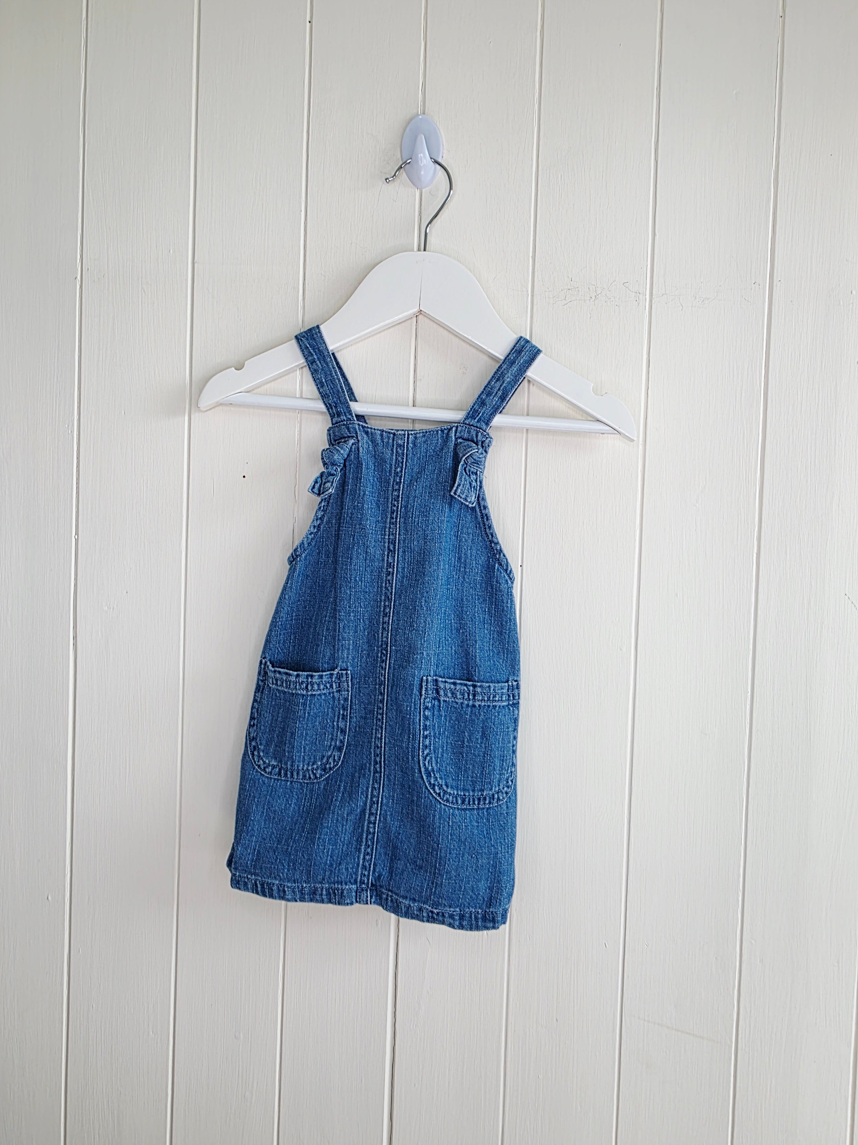Mamas&Papas - 3-6 months girls blue denim pinafore dress