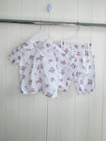 Nutmeg - 3-6 months girls white floral shirt and bottoms set