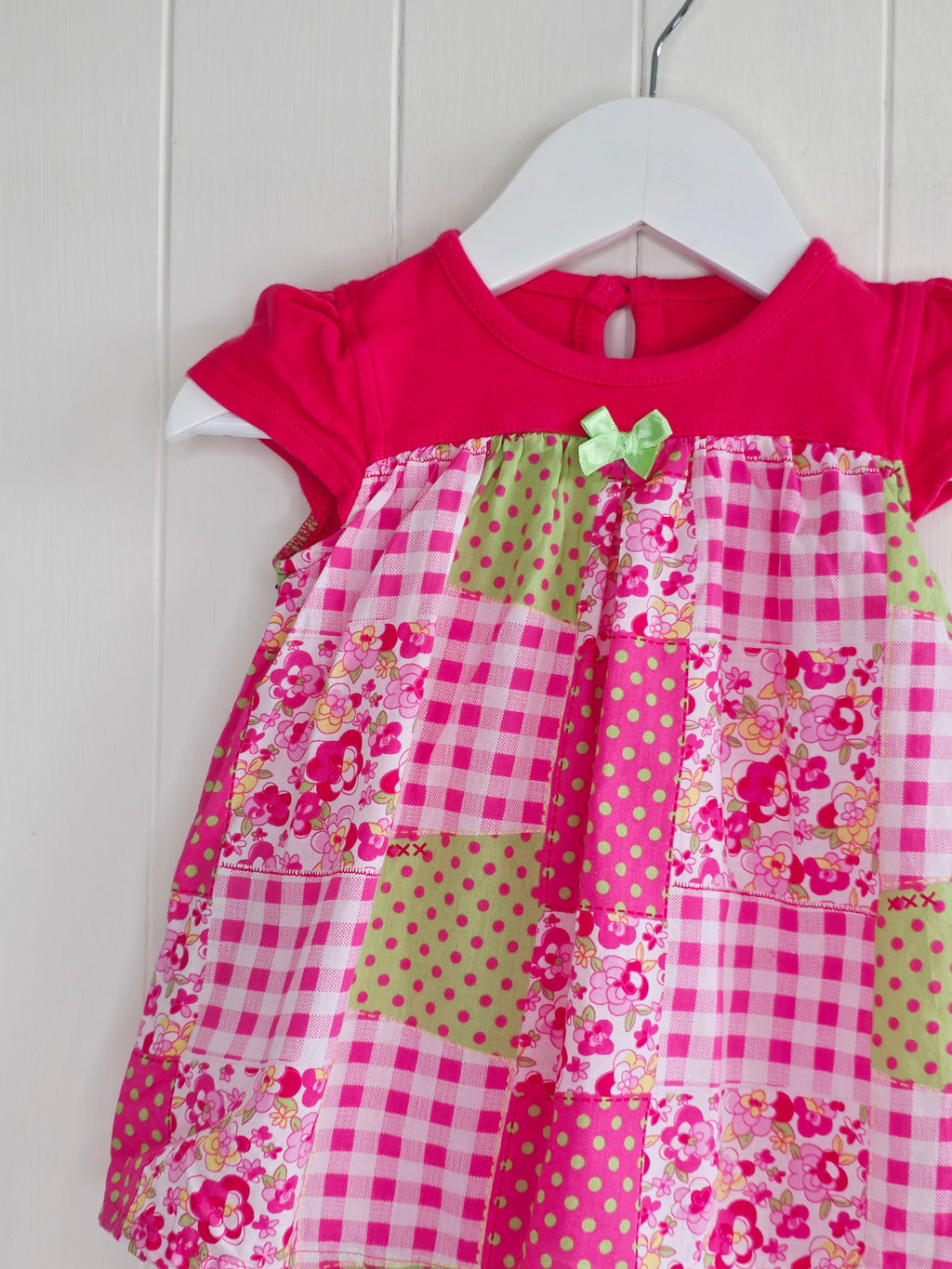 George - 3-6 months girls pink romper dress featuring floral patwork