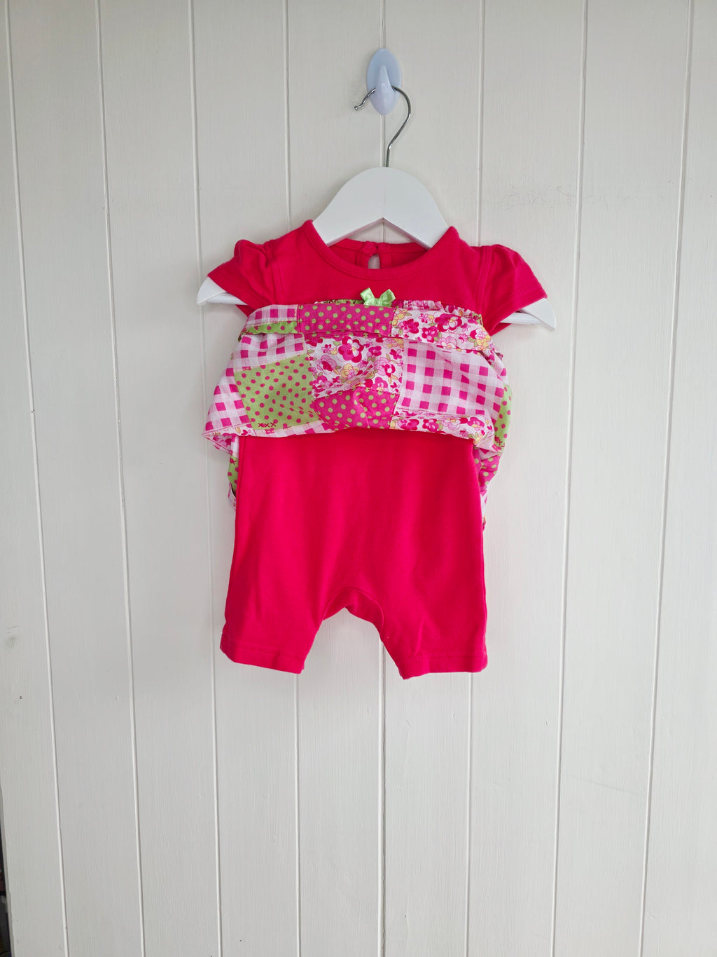 George - 3-6 months girls pink romper dress featuring floral patwork