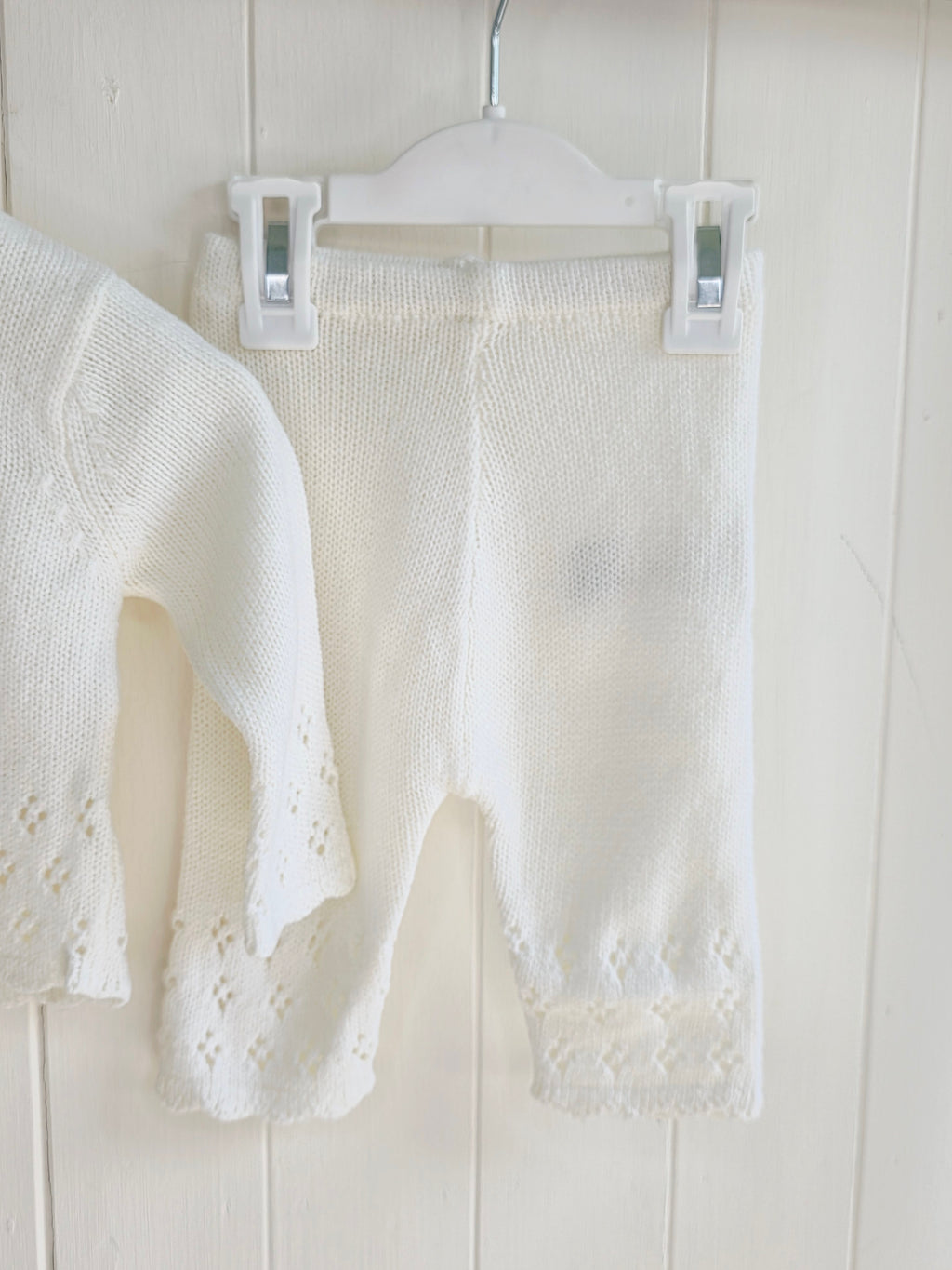Rock A Bye Baby Boutique - 3-6 months girls off white knit jumpers and bottoms set