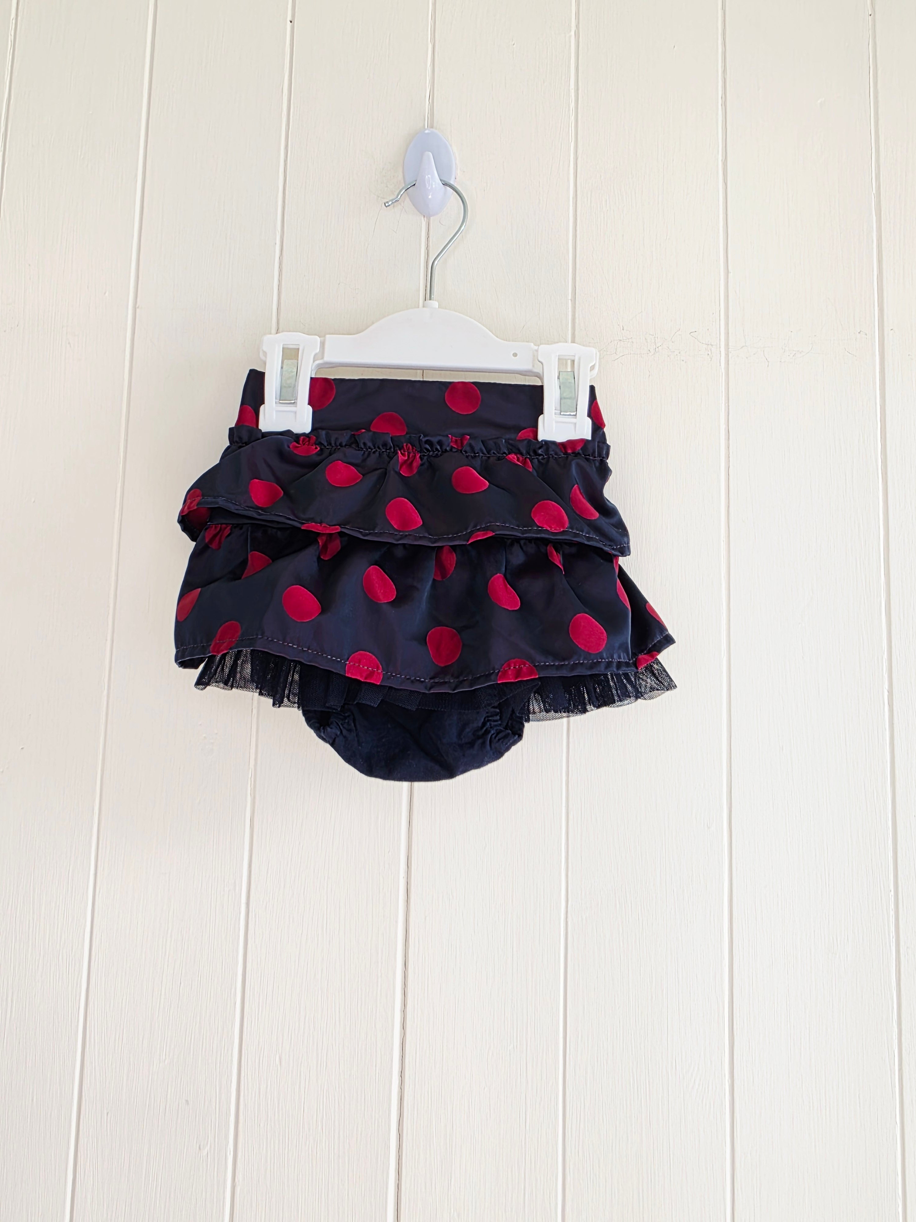 BabyGap - 3-6 months navy polka dot skirt with diaper cover
