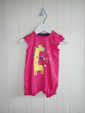 F&F - 3-6 months girls pink romper featuring giraffe print