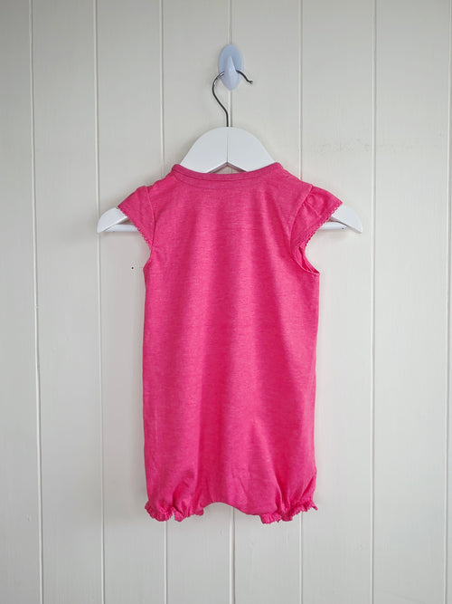 F&F - 3-6 months girls pink romper featuring giraffe print