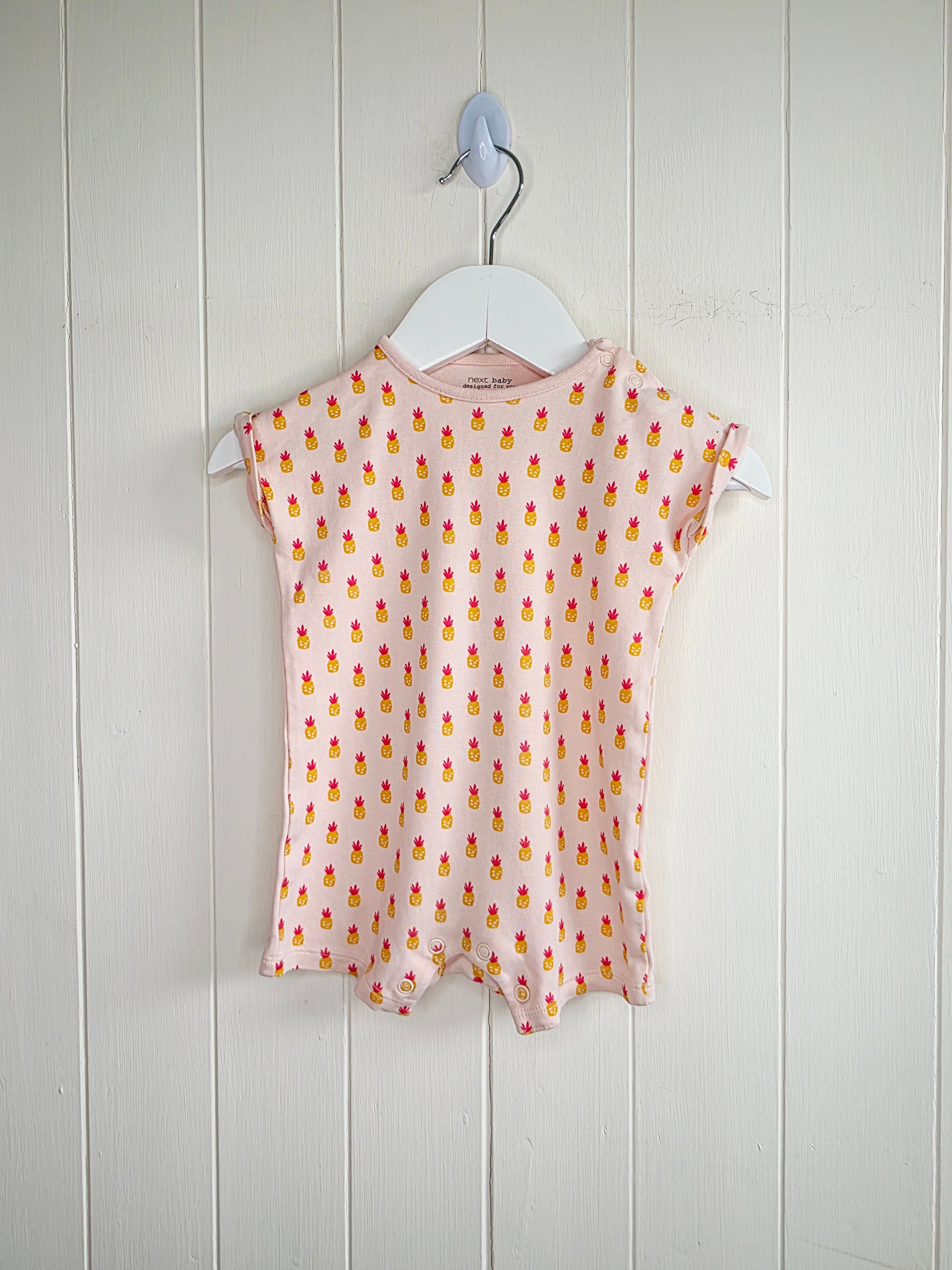 Next - 3-6 months girls pink romper featuring pineapple print