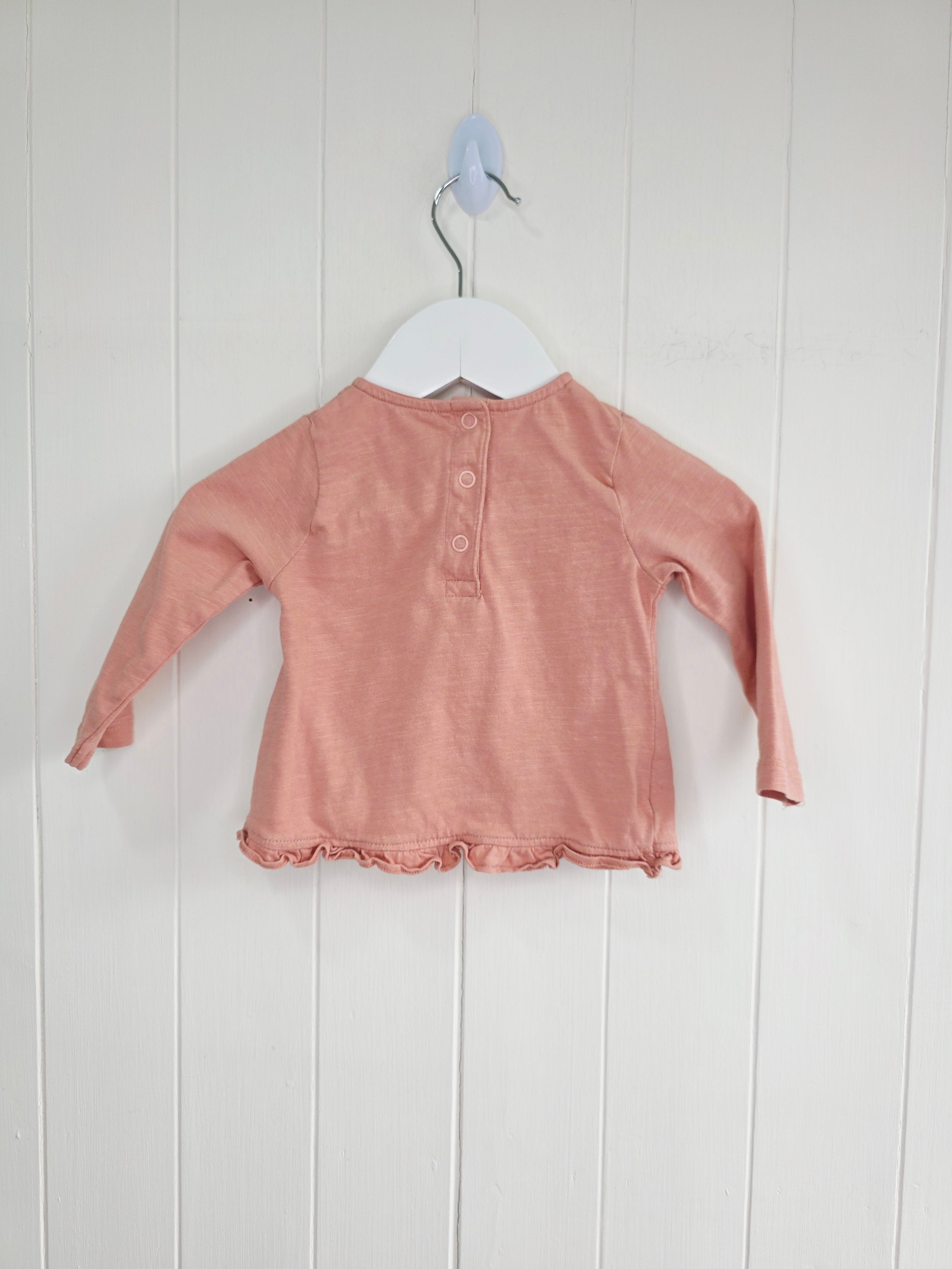 TU m - 3-6 months girls dusty pink long sleeve top